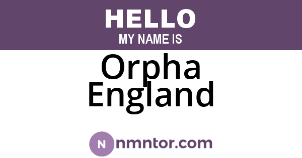 Orpha England