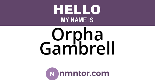 Orpha Gambrell