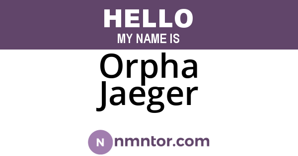 Orpha Jaeger