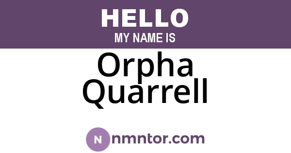 Orpha Quarrell