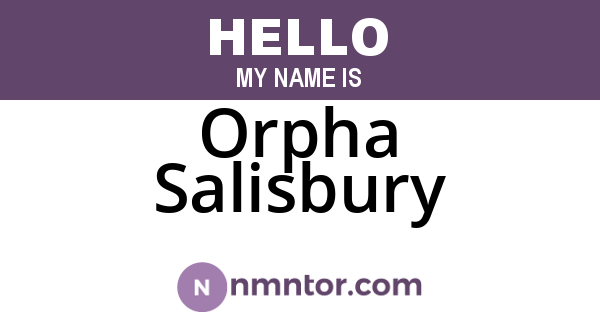 Orpha Salisbury