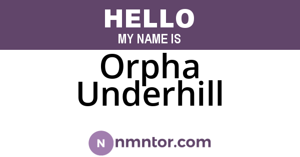 Orpha Underhill