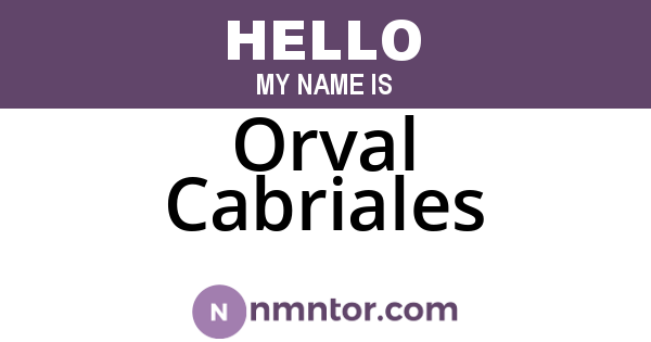 Orval Cabriales