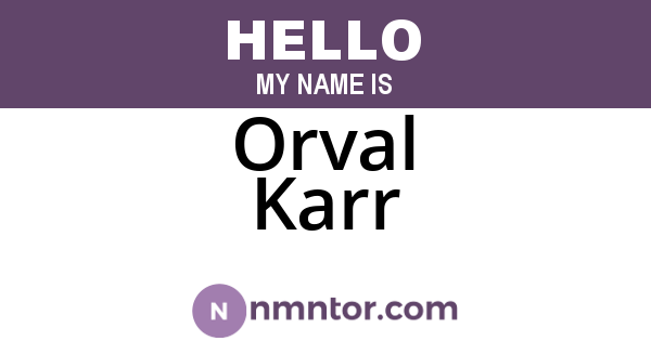 Orval Karr