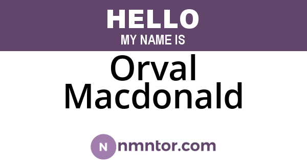 Orval Macdonald