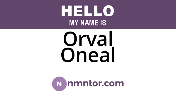 Orval Oneal