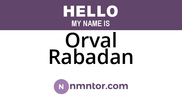 Orval Rabadan
