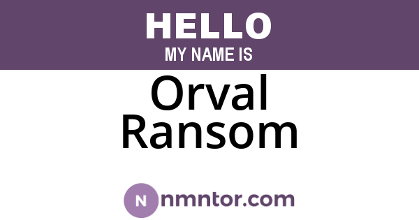 Orval Ransom