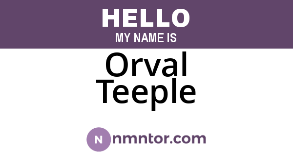 Orval Teeple