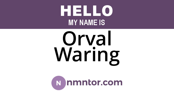 Orval Waring