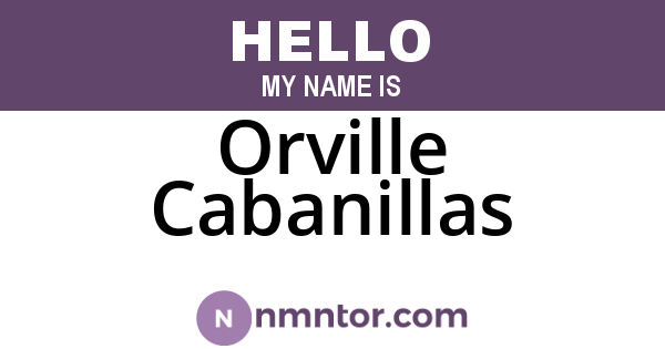 Orville Cabanillas