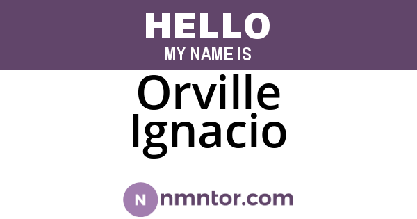 Orville Ignacio