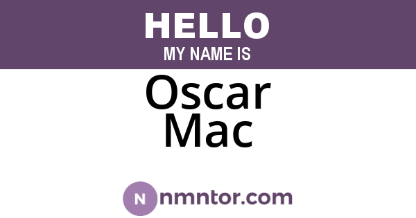 Oscar Mac