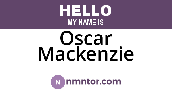 Oscar Mackenzie