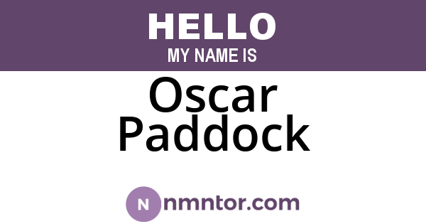 Oscar Paddock