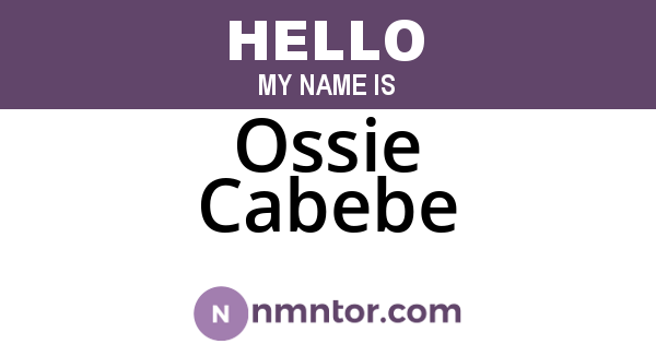 Ossie Cabebe