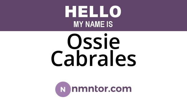 Ossie Cabrales
