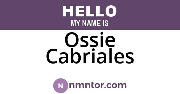 Ossie Cabriales