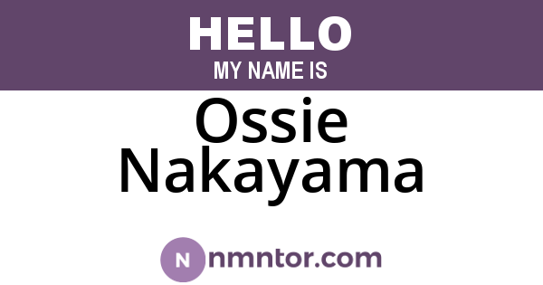 Ossie Nakayama