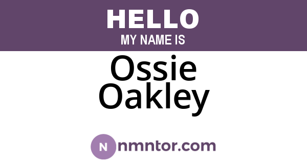 Ossie Oakley