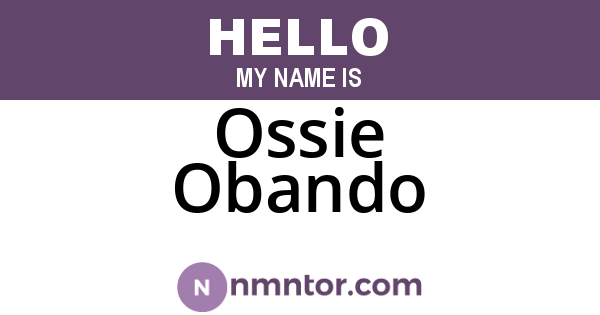 Ossie Obando