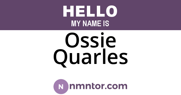 Ossie Quarles