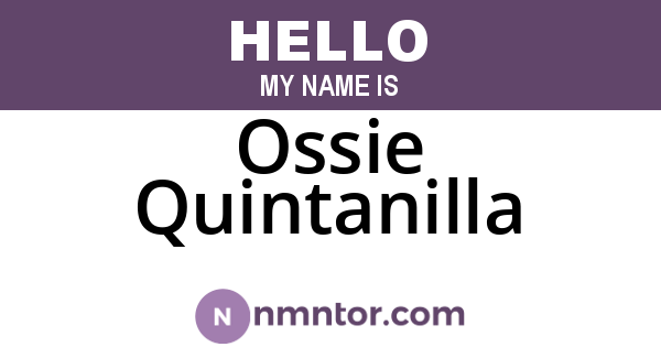 Ossie Quintanilla
