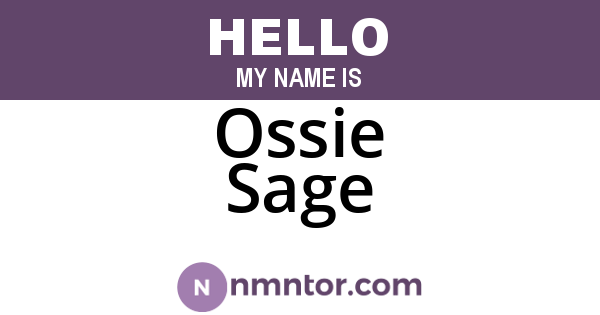 Ossie Sage
