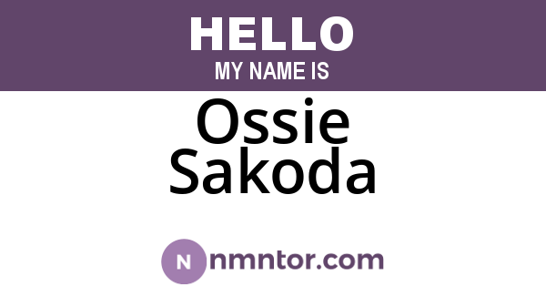 Ossie Sakoda