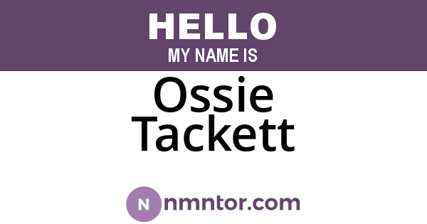 Ossie Tackett