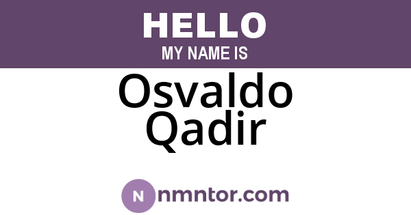 Osvaldo Qadir
