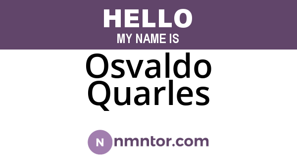 Osvaldo Quarles