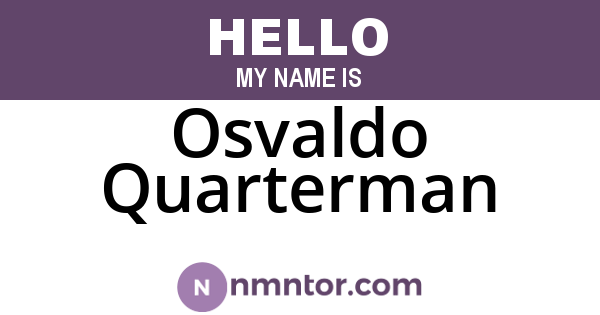 Osvaldo Quarterman