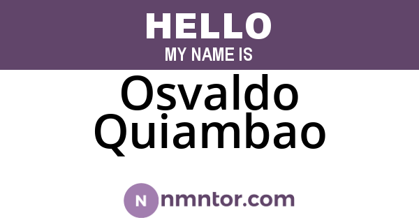 Osvaldo Quiambao