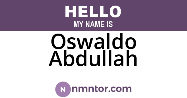 Oswaldo Abdullah