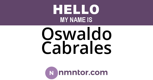 Oswaldo Cabrales