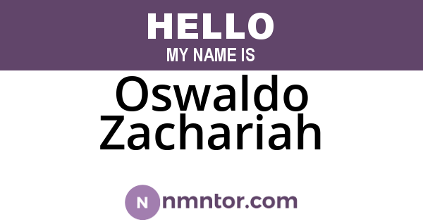 Oswaldo Zachariah