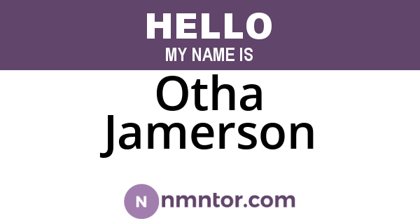 Otha Jamerson