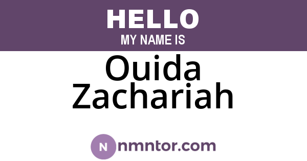 Ouida Zachariah