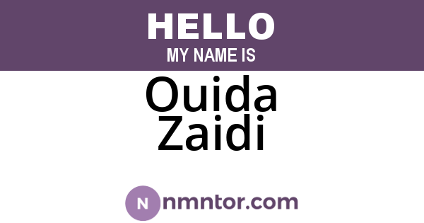 Ouida Zaidi