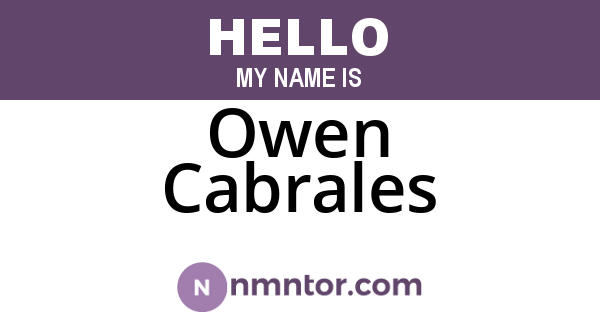 Owen Cabrales