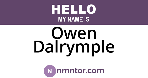 Owen Dalrymple