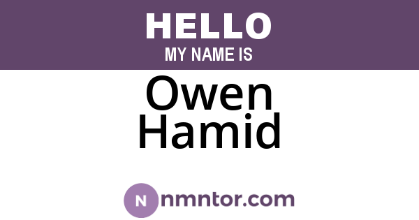 Owen Hamid