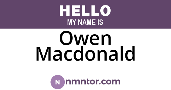 Owen Macdonald