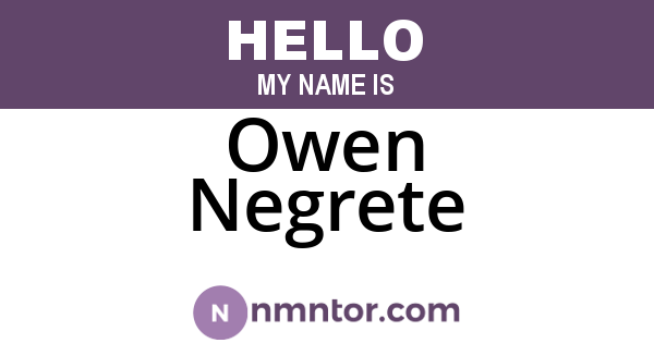 Owen Negrete