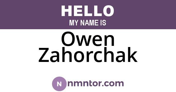 Owen Zahorchak
