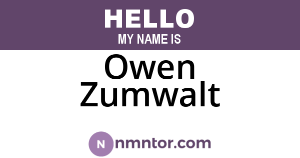 Owen Zumwalt