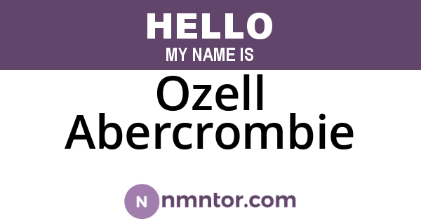 Ozell Abercrombie