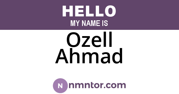 Ozell Ahmad