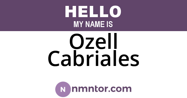 Ozell Cabriales